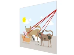 Banjado Herdabdeckplatte Glas 1 Teilig 60x52CM Schneidebrett Herdabdeckung Mit Motiv Gassi Gehen