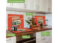 Banjado Herdabdeckplatte Glas 1 Teilig 60x52CM Schneidebrett Herdabdeckung Mit Motiv Full Service