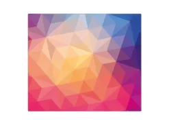 Banjado Herdabdeckplatte Glas 1 Teilig 60x52CM Schneidebrett Herdabdeckung Mit Motiv Bunte Kristalle