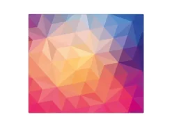 Banjado Herdabdeckplatte Glas 1 Teilig 60x52CM Schneidebrett Herdabdeckung Mit Motiv Bunte Kristalle