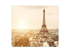 Banjado Herdabdeckplatte Glas 1 Teilig 60x52CM Schneidebrett Herdabdeckung Mit Motiv Dächer Von Paris