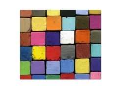 Banjado Herdabdeckplatte Glas 1 Teilig 60x52CM Schneidebrett Herdabdeckung Mit Motiv Bunte Kreide