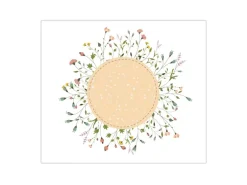 Banjado Herdabdeckplatte Glas 1 Teilig 60x52CM Schneidebrett Herdabdeckung Mit Motiv Hibiskus Kreis