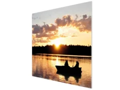 Banjado Herdabdeckplatte Glas 1 Teilig 60x52CM Schneidebrett Herdabdeckung Mit Motiv Angler