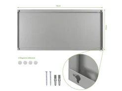 Banjado Magnettafel 78x37cm Magnetwand  Silber Aus Metall Magnetpinnwand Pinnwand Inkl. 4 Magnete Motiv Beige