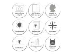 Banjado Magnettafel 78x37cm Magnetwand  Silber Aus Metall Magnetpinnwand Pinnwand Inkl. 4 Magnete Motiv Beige