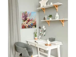 Banjado Magnettafel 50x50cm Magnetwand Weiß Aus Metall Magnetpinnwand Pinnwand Inkl. 4 Magnete Motiv Sommerstrauss