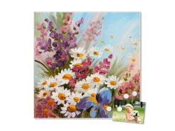 Banjado Magnettafel 50x50cm Magnetwand Weiß Aus Metall Magnetpinnwand Pinnwand Inkl. 4 Magnete Motiv Sommerstrauss