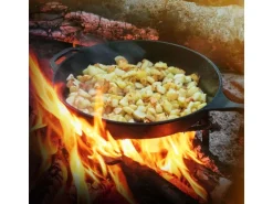 Bbq#Boss Bratpfanne Gusseisen 31cm Gusseisenpfanne mit Doppelgriff und Ausgießer