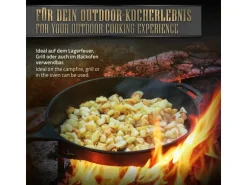 Bbq#Boss Bratpfanne Gusseisen 31cm Gusseisenpfanne mit Doppelgriff und Ausgießer