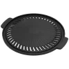 Bbq#Boss Grillplatte aus Gusseisen 32 cm Runde Gusspfanne Gerippte Bratpfanne