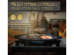Bbq#Boss Grillplatte aus Gusseisen 32 cm Runde Gusspfanne Gerippte Bratpfanne