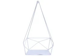 BERLINLODGE Wandregal HxBxT 44x23x11cm Metall Weiß Hängeregal Dekoregal Küchenregal Regal