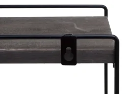 BERLINLODGE Wandregal HxBxT 50x35x17cm Massiv-Holz Metall Industrial 2 Regalböden Dunkelgrau Hängeregal Regal Küchenregal