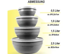 Bestgoodies Vorratsdosen 4er Set Rund Grau