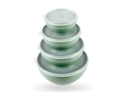 Bestgoodies Vorratsdosen 12er Set Rund Grün 3 x 4er