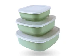 Bestgoodies Vorratsdosen 6er Set Eckig Grün 2 x 3er