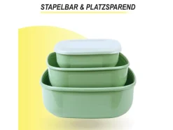 Bestgoodies Vorratsdosen 6er Set Eckig Grün 2 x 3er