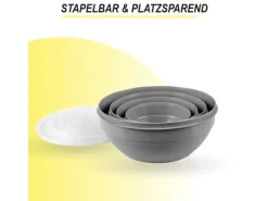 Bestgoodies Vorratsdosen 12er Set Rund Grau 3 x 4er