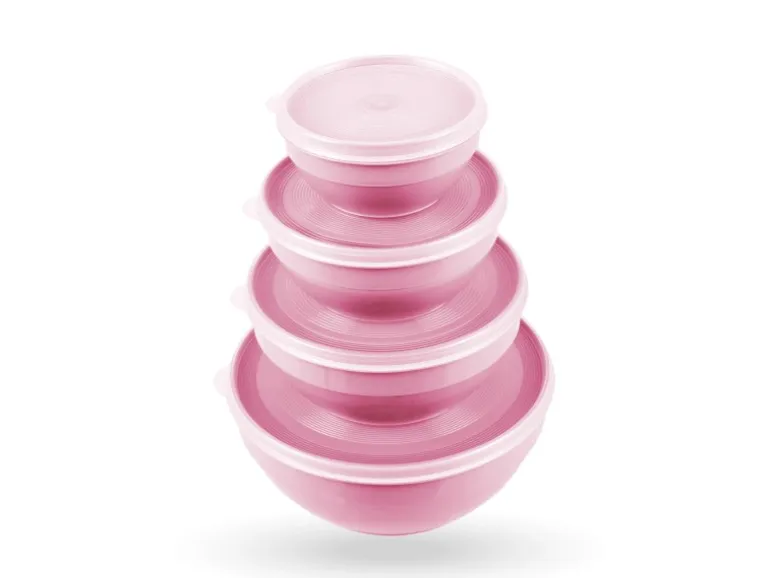 Bestgoodies Vorratsdosen 8er Set Rund Rosa 2 x 4er