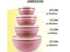 Bestgoodies Vorratsdosen 8er Set Rund Rosa 2 x 4er