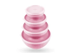 Bestgoodies Vorratsdosen 12er Set Rund Rosa 3 x 4er