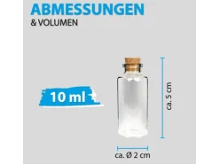 Bestlivings Fläschchen Glas mit Korken 12er Pack Mix 2 x 50ml & 4 x 10 ml & 6 x 30 ml