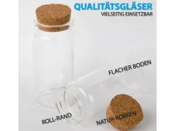 Bestlivings Fläschchen Glas mit Korken Set 30ml 3er Pack
