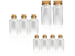 Bestlivings Fläschchen Glas mit Korken 24er Pack Mix 4 x 50 ml & 8 x 10 ml & 12 x 30 ml