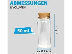 Bestlivings Fläschchen Glas mit Korken Set 50ml 16er Pack