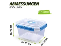 Bestlivings Frischhaltebox 1,5L Lunchbox Im Set Blau 1er Pack