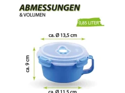 Bestlivings Frischhaltebox Mit Deckel Fresh System 0,85 Liter Frühstücksschale Blau