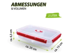 Bestlivings Frischhaltebox Mit Deckel Fresh System 2 Liter Brotdose Mit Trenner Rot