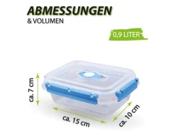 Bestlivings Frischhaltebox 0,9L Lunchbox Im Set Blau 4er Pack