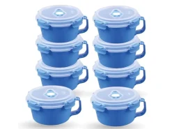 Bestlivings Frischhaltebox 0,85L Frühstücksschale Im Set Blau 8er Pack