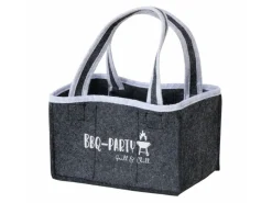 Boltze Flaschenträger BBQ 2-fach Sortiert 32 cm x 16 cm x 25 cm Schwarz-Grau