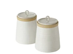 Boltze Home Vorratsdose Marima 2-fach Sortiert Beige-Weiß