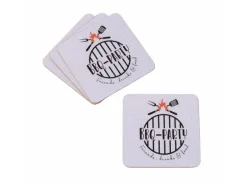 Boltze Untersetzer BBQ 4-teilig 17 cm x 105 cm x 105 cm 2-fach Sortiert Beige