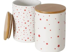 Boltze Vorratsdose Sterny 2-fach sortiert Weiß-Rot