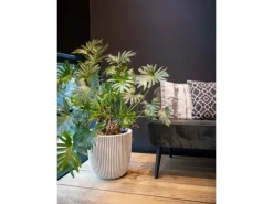 Capi Übertopf "Kugel Groove NL" elegant Elfenbein 35 x 34 cm