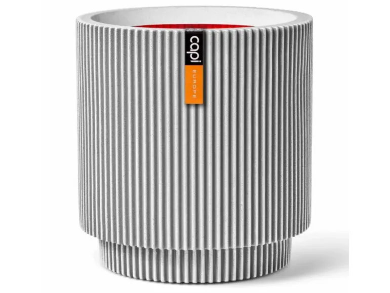 Capi Pflanzgefäß Zylinder Groove Ø 43,5 cm x 46 cm Elfenbein