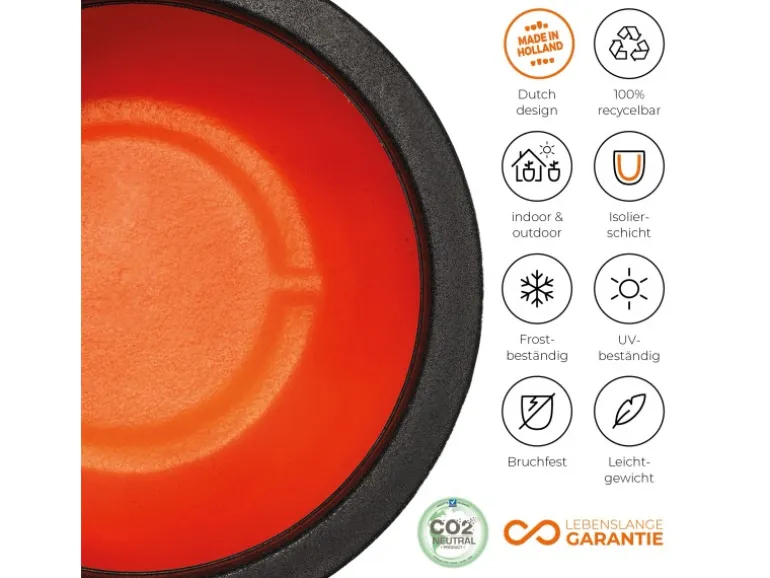 Capi Pflanztopf Nature Rib Kugel Riffel Ø 35 cm x 34 cm Elfenbein