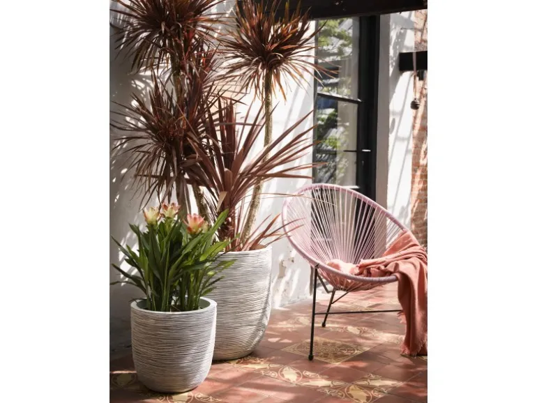 Capi Pflanztopf Nature Rib Kugel Riffel Ø 35 cm x 34 cm Elfenbein