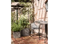 Capi Pflanztopf Nature Rib Quadrat Riffel 30 cm x 30 cm x 30 cm Anthrazit