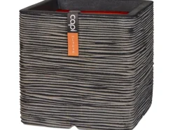 Capi Pflanztopf Rib NL quadratisch 50 cm x 50 cm x 50 cm Anthrazit