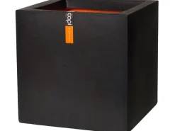 Capi Pflanztopf Smooth viereckig 50 cm x 50 cm x 50 cm Schwarz