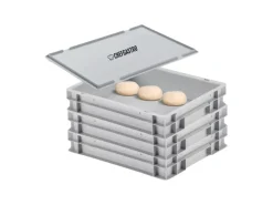 CHEFGASTRO SuperSparSet 3 x Pizzaballenbox Mit 1 x Deckel HxBxT 8,5 x 30 x 40 cm 9 Liter Teigwanne Für Pizzateig Sstapelbare Pizzabox