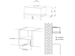 CIARRA Dunstabzugshaube A+++ 650 m³/h 60 cm 3 Stufen Unterbau VMS6926A