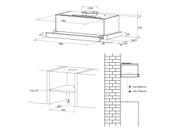 CIARRA Flachschirmhaube 60 cm 580 m³/h A+ Unterbau Abzugshaube VM6909AS