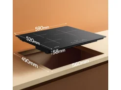 CIARRA Induktionskochfeld 60 cm 3-Zonen Einbau-Induktionskochfeld Booster VM3BBIH